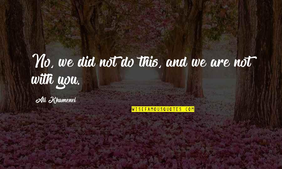 We Are With You Quotes By Ali Khamenei: No, we did not do this, and we