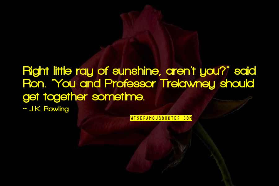 We Aren't Together But Quotes By J.K. Rowling: Right little ray of sunshine, aren't you?" said