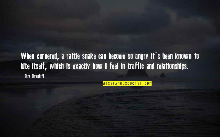 We Become Angry Quotes By Dov Davidoff: When cornered, a rattle snake can become so