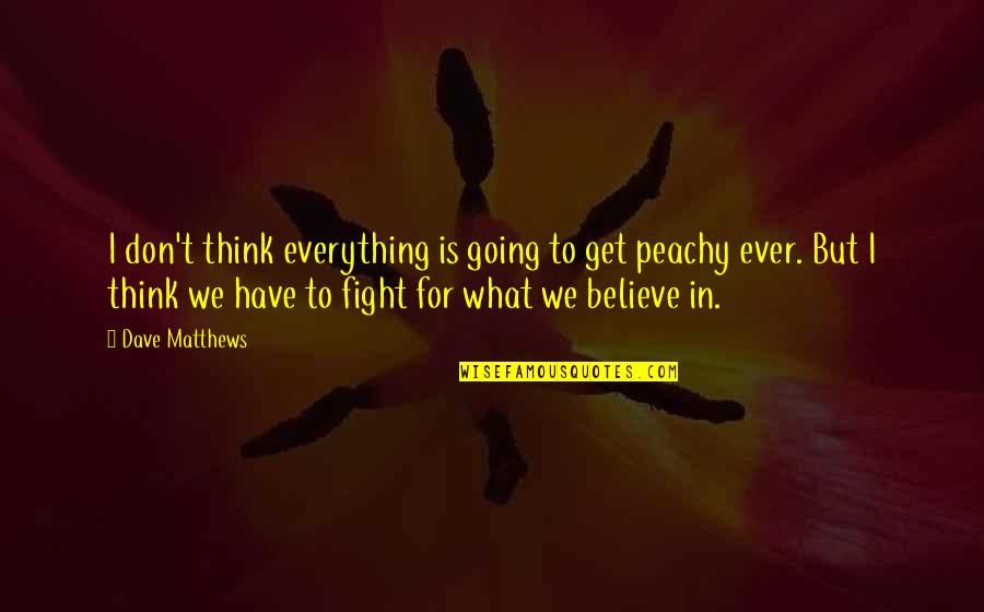 We Believe Quotes By Dave Matthews: I don't think everything is going to get