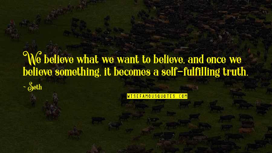 We Believe What We Want To Believe Quotes By Seth: We believe what we want to believe, and