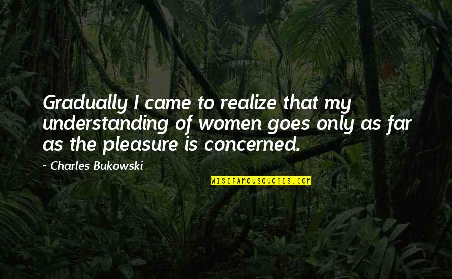We Came From Far Quotes By Charles Bukowski: Gradually I came to realize that my understanding We Came From Far Quotes By Charles Bukowski: Gradually I came to realize that my understanding