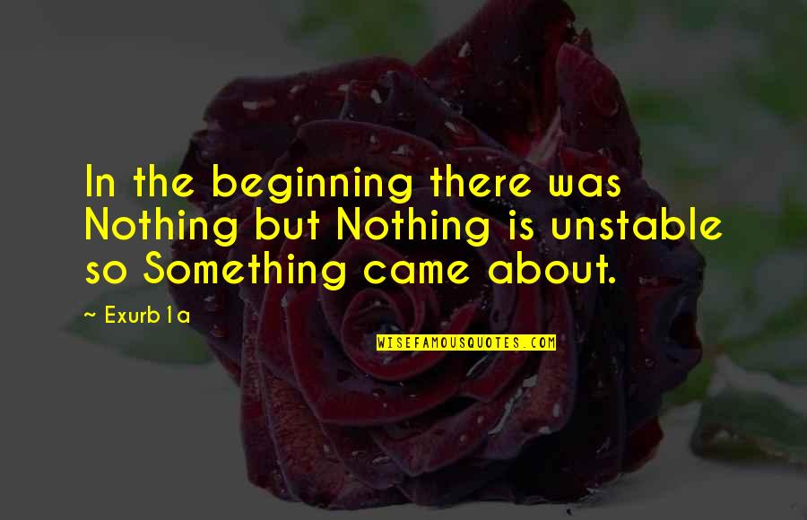 We Came From Nothing To Something Quotes By Exurb1a: In the beginning there was Nothing but Nothing