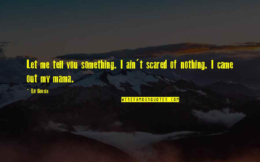 We Came From Nothing To Something Quotes By Lil Boosie: Let me tell you something. I ain't scared