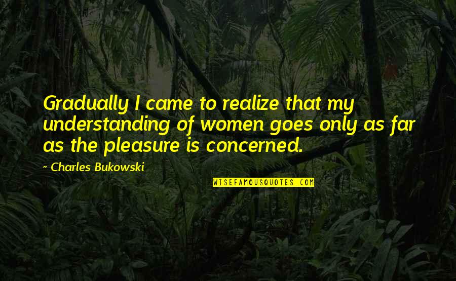 We Came So Far Quotes By Charles Bukowski: Gradually I came to realize that my understanding