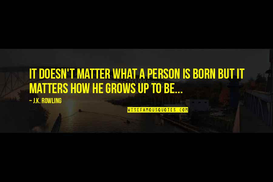 We Can Always Improve Quotes By J.K. Rowling: It doesn't matter what a person is born