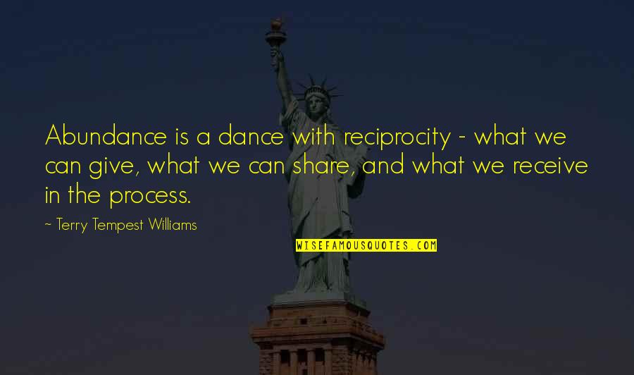 We Can Dance Quotes By Terry Tempest Williams: Abundance is a dance with reciprocity - what We Can Dance Quotes By Terry Tempest Williams: Abundance is a dance with reciprocity - what