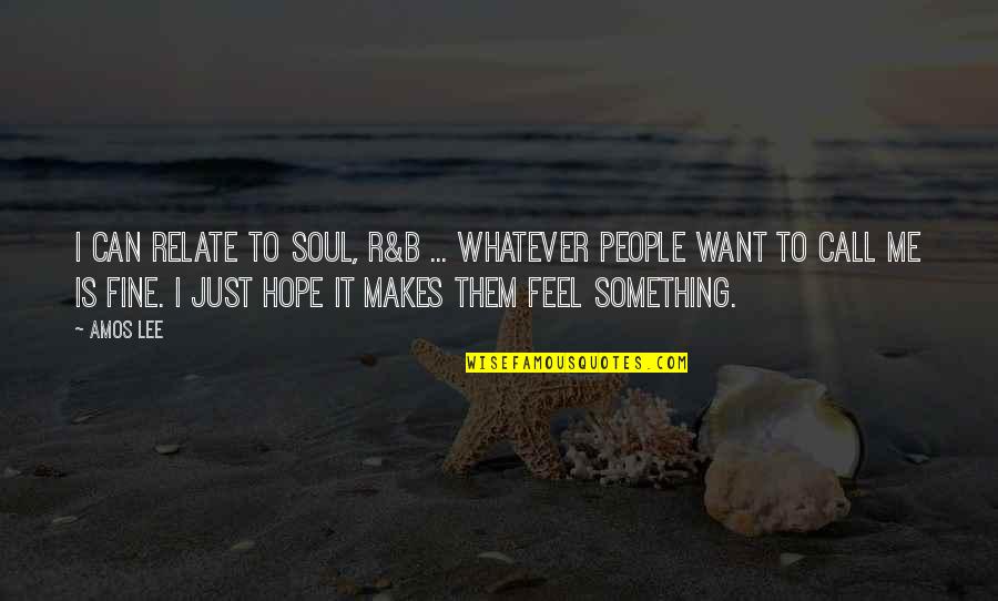 We Can Relate Quotes By Amos Lee: I can relate to soul, R&B ... whatever