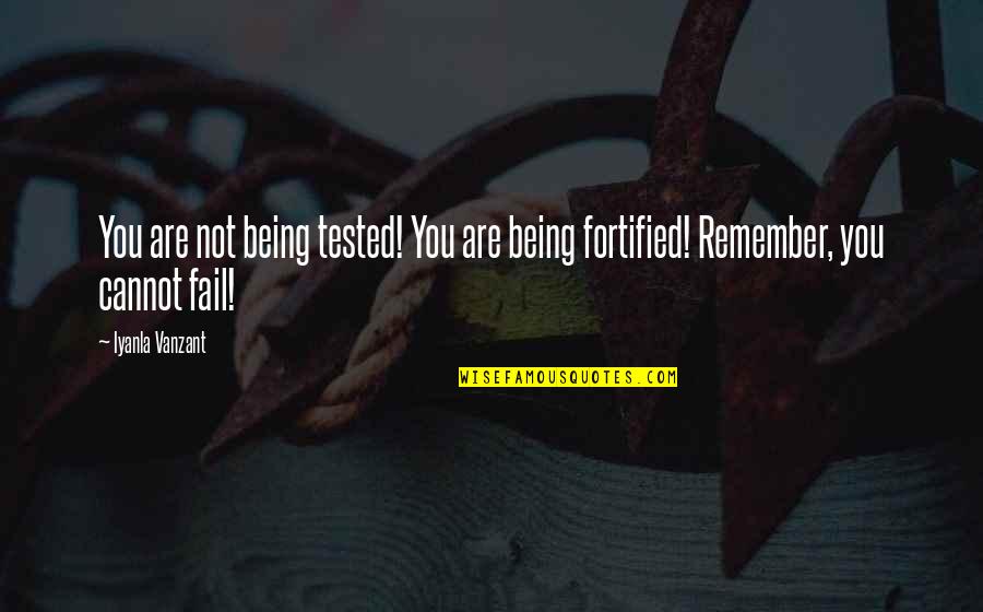 We Cannot Fail Quotes By Iyanla Vanzant: You are not being tested! You are being