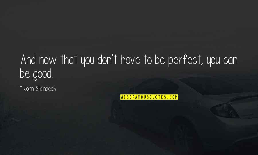 We Can't Be Perfect Quotes By John Steinbeck: And now that you don't have to be