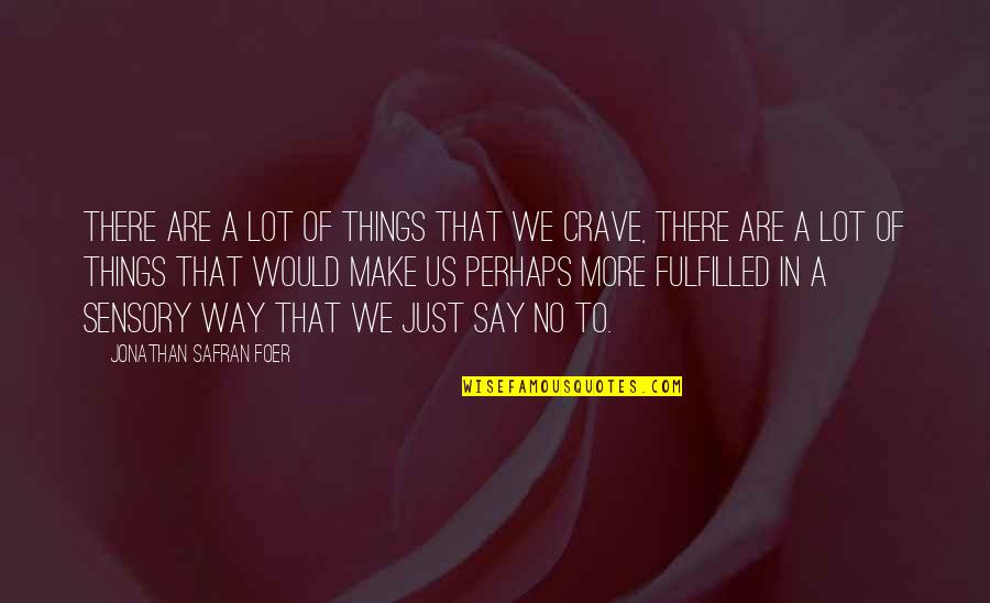 We Crave Quotes By Jonathan Safran Foer: There are a lot of things that we