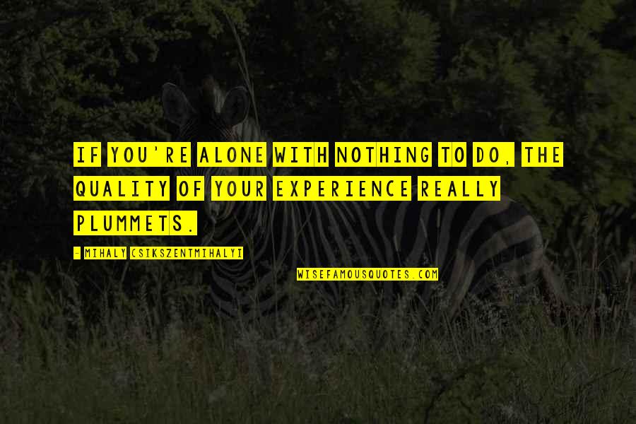 We Do Nothing Alone Quotes By Mihaly Csikszentmihalyi: If you're alone with nothing to do, the