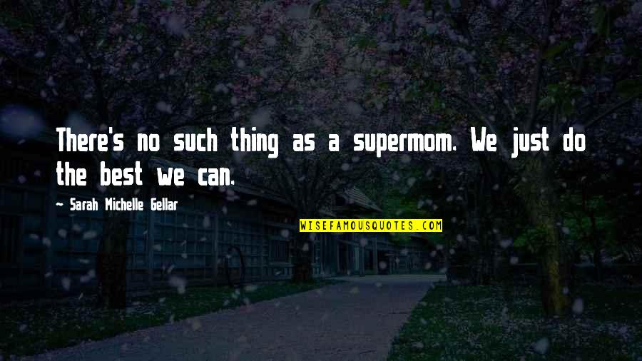 We Do The Best We Can Quotes By Sarah Michelle Gellar: There's no such thing as a supermom. We We Do The Best We Can Quotes By Sarah Michelle Gellar: There's no such thing as a supermom. We