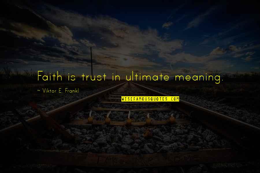 We Don Meet By Accident Quotes By Viktor E. Frankl: Faith is trust in ultimate meaning.