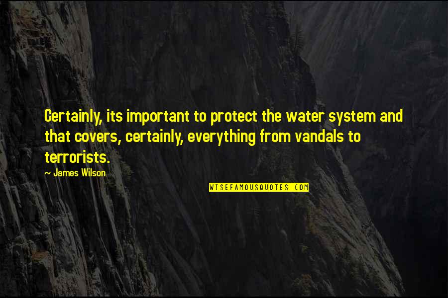 We Enjoyed Your Company Quotes By James Wilson: Certainly, its important to protect the water system We Enjoyed Your Company Quotes By James Wilson: Certainly, its important to protect the water system