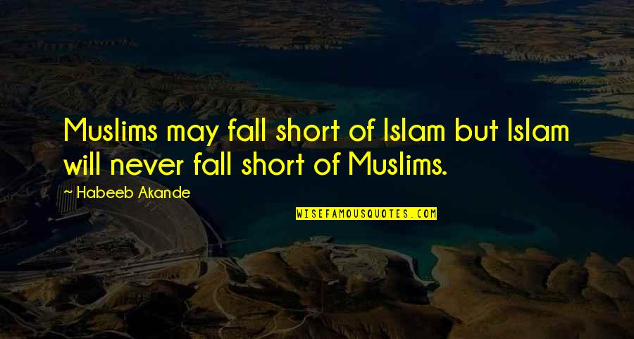 We Fall Short Quotes By Habeeb Akande: Muslims may fall short of Islam but Islam