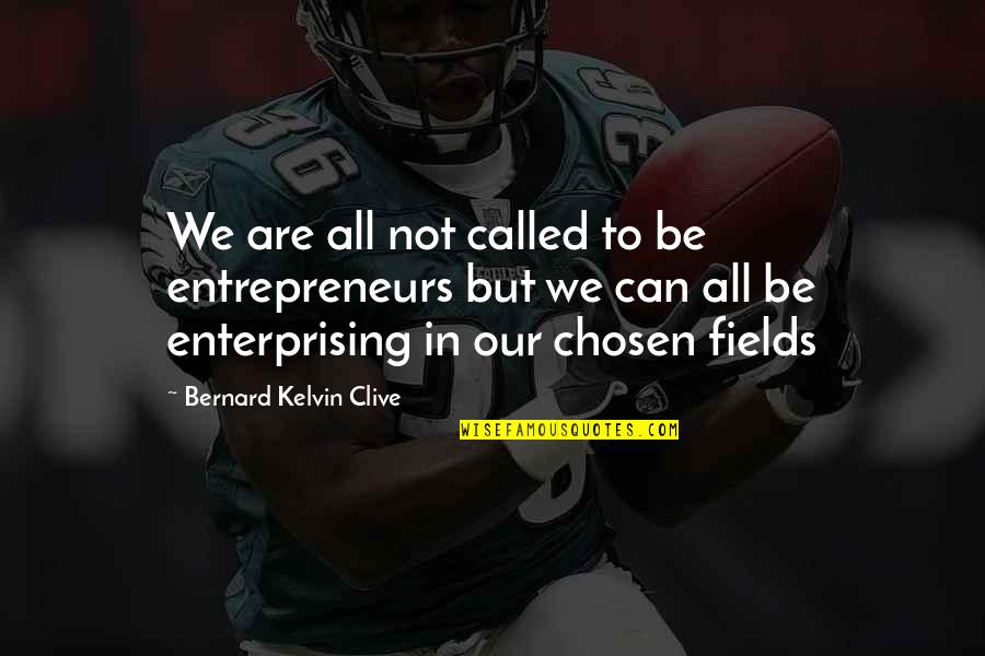 We Fields Quotes By Bernard Kelvin Clive: We are all not called to be entrepreneurs