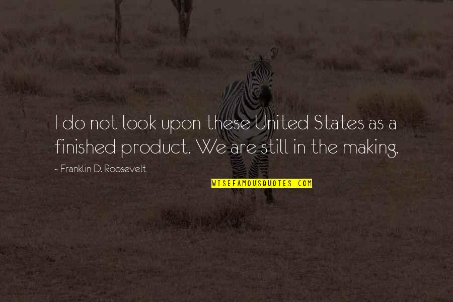 We Finished Quotes By Franklin D. Roosevelt: I do not look upon these United States
