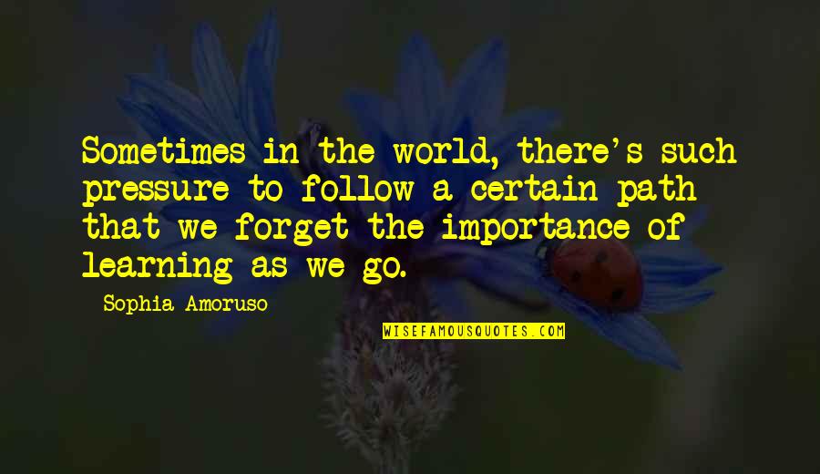 We Follow Quotes By Sophia Amoruso: Sometimes in the world, there's such pressure to We Follow Quotes By Sophia Amoruso: Sometimes in the world, there's such pressure to