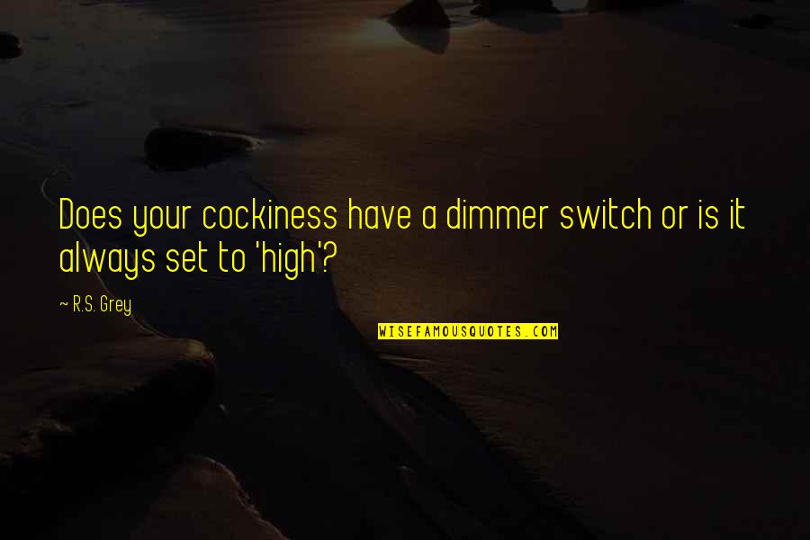 We Go Way Back Like Quotes By R.S. Grey: Does your cockiness have a dimmer switch or