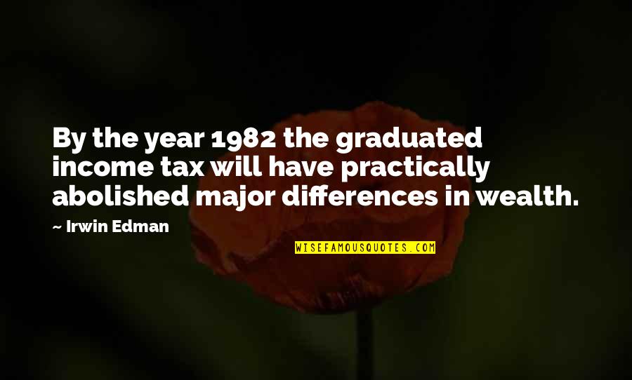 We Graduated Quotes By Irwin Edman: By the year 1982 the graduated income tax