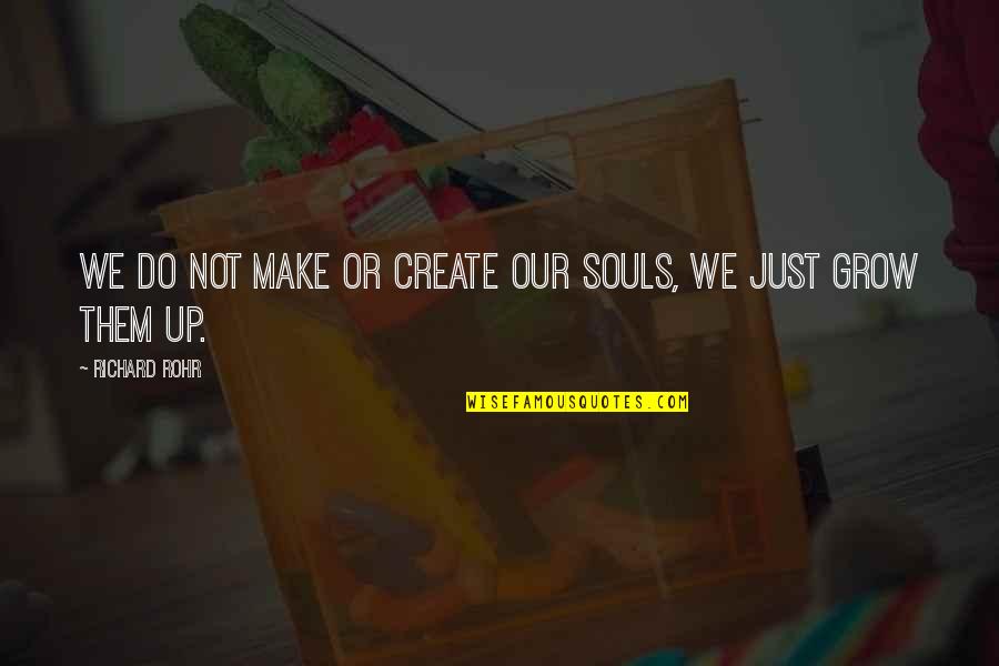We Grow Up Quotes By Richard Rohr: We do not make or create our souls,