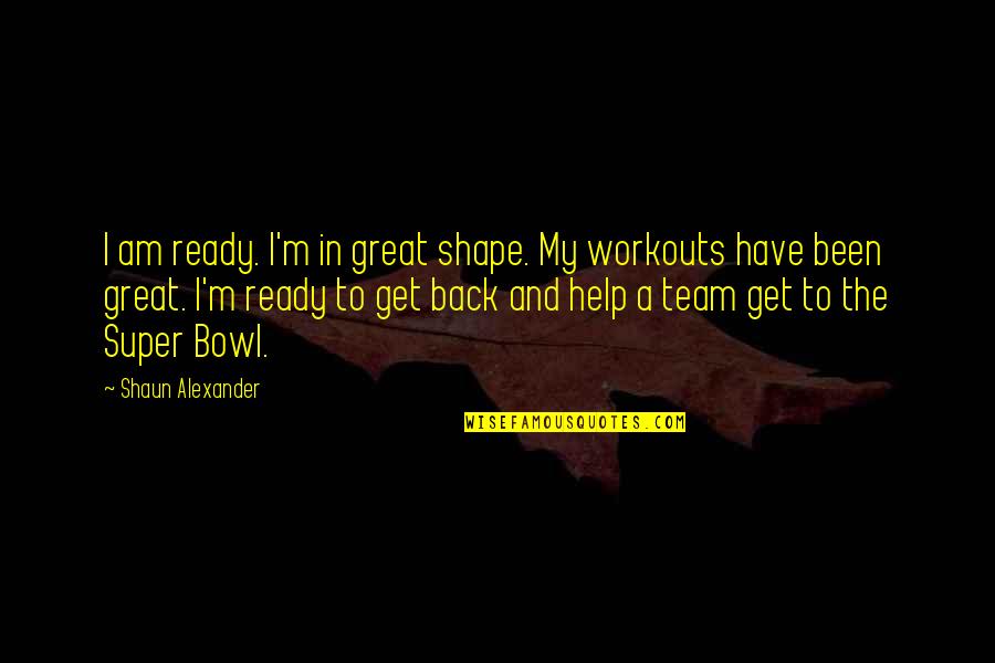 We Have A Great Team Quotes By Shaun Alexander: I am ready. I'm in great shape. My