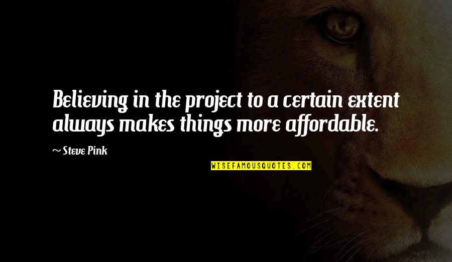 We Have Been Through Alot Quotes By Steve Pink: Believing in the project to a certain extent