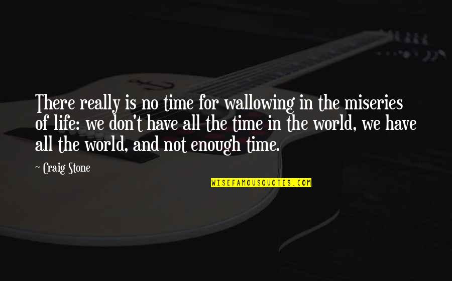 We Have No Time Quotes By Craig Stone: There really is no time for wallowing in