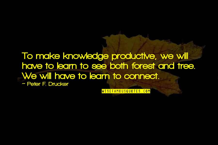 We Have To Learn Quotes By Peter F. Drucker: To make knowledge productive, we will have to