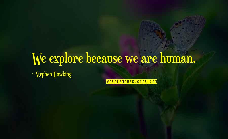 We Humans Quotes By Stephen Hawking: We explore because we are human.