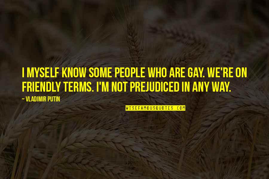 We Know Who We Are Quotes By Vladimir Putin: I myself know some people who are gay.