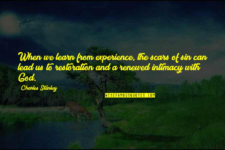 We Learn From Experience Quotes By Charles Stanley: When we learn from experience, the scars of We Learn From Experience Quotes By Charles Stanley: When we learn from experience, the scars of