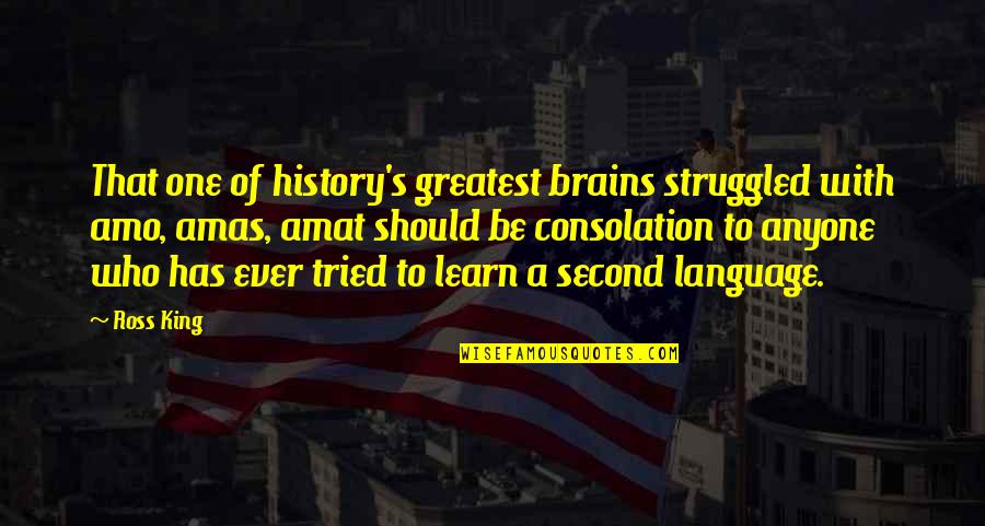 We Learn From History Quotes By Ross King: That one of history's greatest brains struggled with