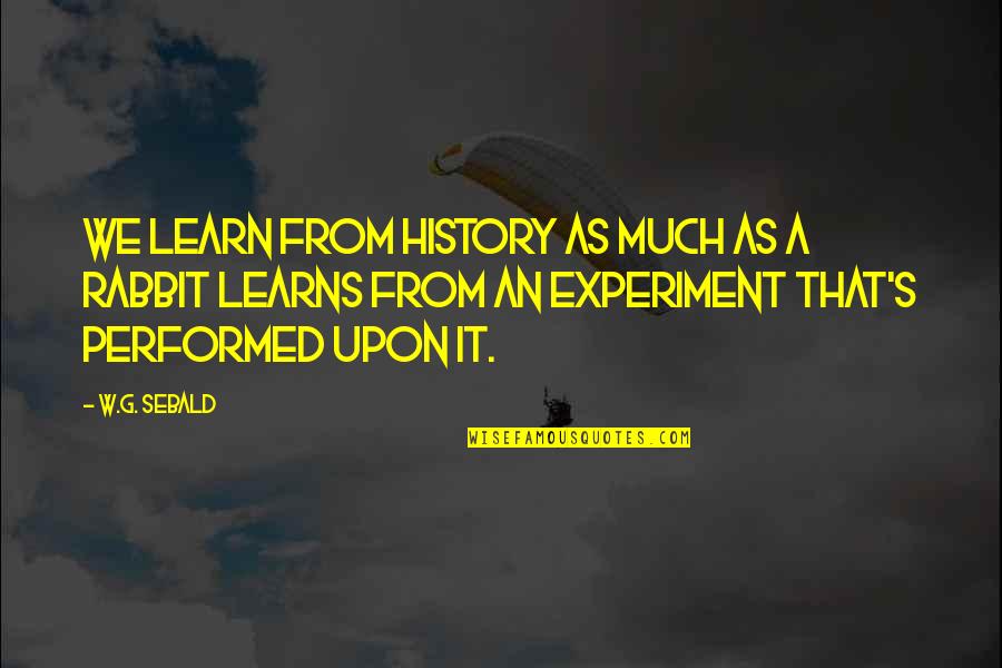 We Learn From History Quotes By W.G. Sebald: We learn from history as much as a