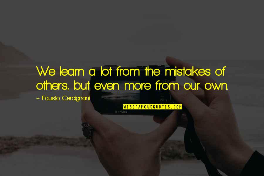 We Learn From Others Mistakes Quotes By Fausto Cercignani: We learn a lot from the mistakes of