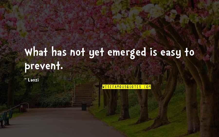 We Live In A Society Where Honor Is A Distant Memory Quotes By Laozi: What has not yet emerged is easy to