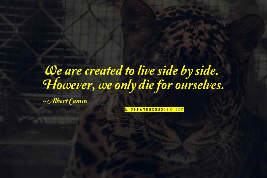 We Live To Die Quotes By Albert Camus: We are created to live side by side.