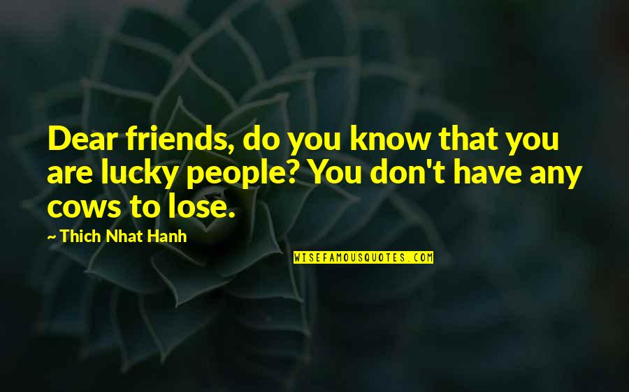 We Lose Friends Quotes By Thich Nhat Hanh: Dear friends, do you know that you are
