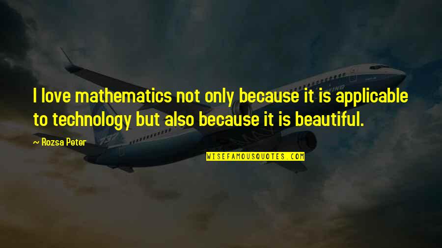 We Love Technology Quotes By Rozsa Peter: I love mathematics not only because it is
