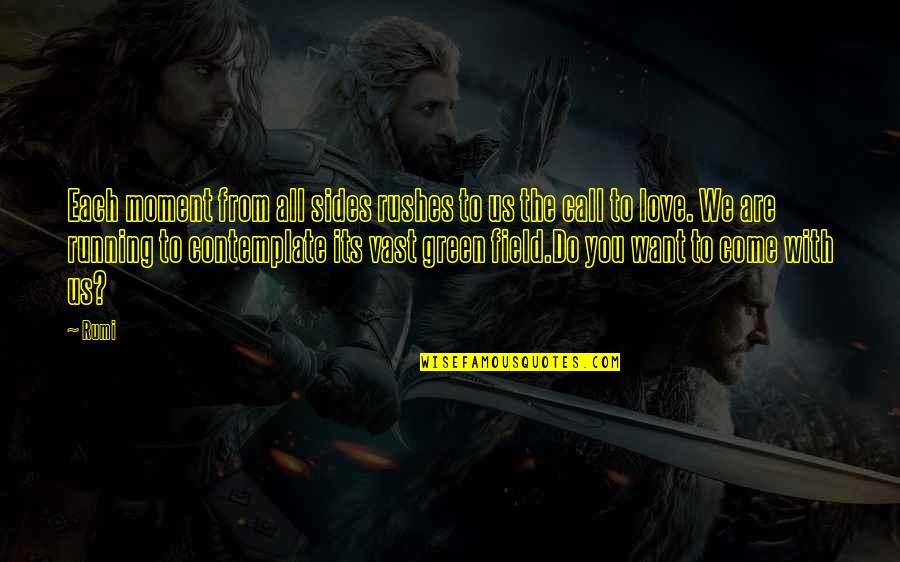 We Love You All Quotes By Rumi: Each moment from all sides rushes to us