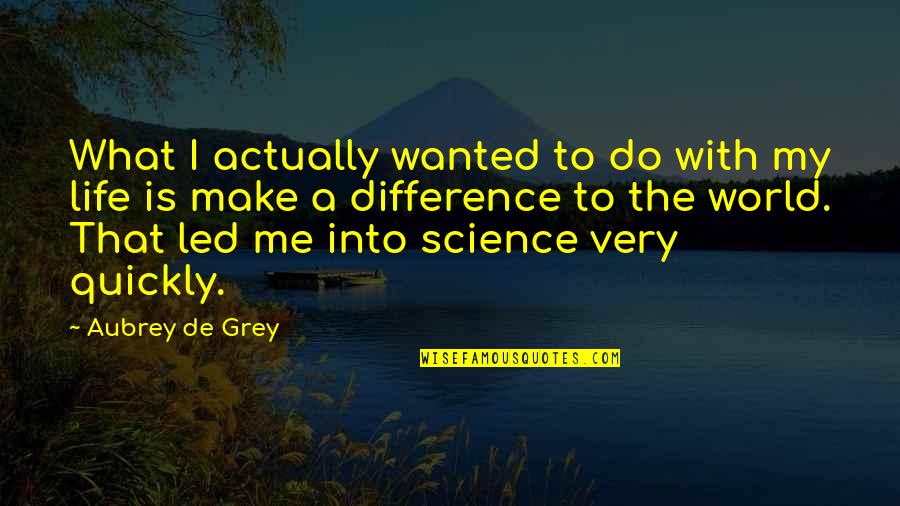 We Make Our Own Life Quotes By Aubrey De Grey: What I actually wanted to do with my