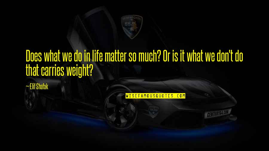 We Matter Quotes By Elif Shafak: Does what we do in life matter so