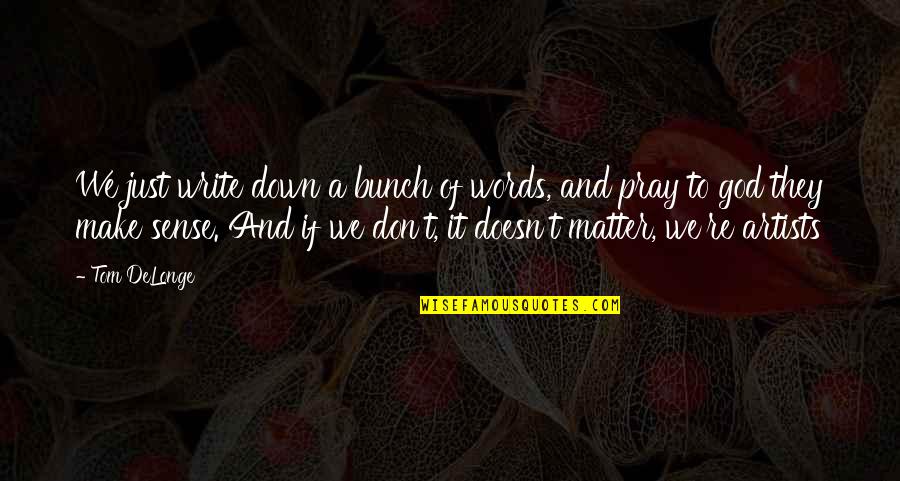 We Matter Quotes By Tom DeLonge: We just write down a bunch of words, We Matter Quotes By Tom DeLonge: We just write down a bunch of words,