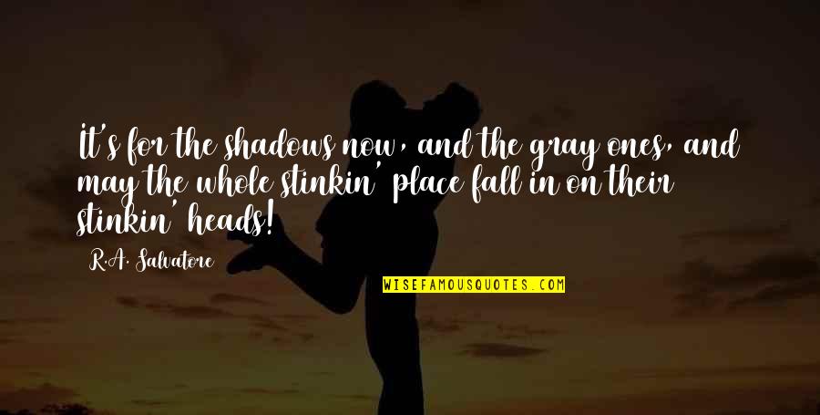 We May Fall Quotes By R.A. Salvatore: It's for the shadows now, and the gray We May Fall Quotes By R.A. Salvatore: It's for the shadows now, and the gray