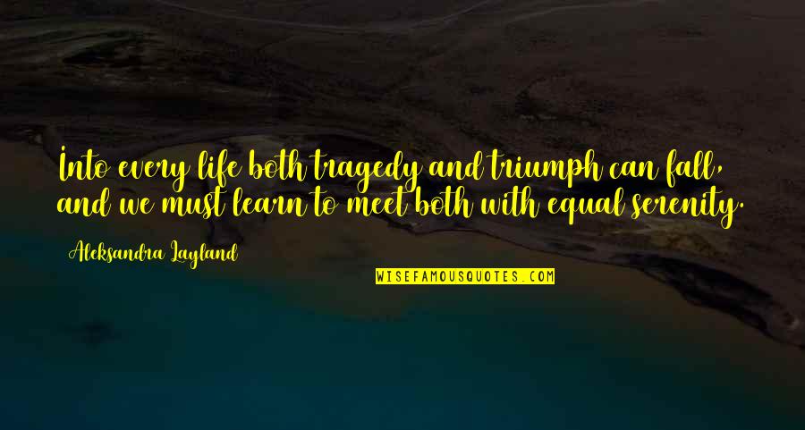 We Meet Quotes By Aleksandra Layland: Into every life both tragedy and triumph can