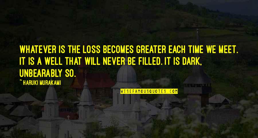 We Meet Quotes By Haruki Murakami: Whatever is the loss becomes greater each time