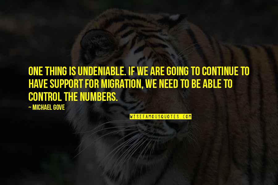 We Need Support Quotes By Michael Gove: One thing is undeniable. If we are going