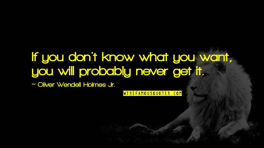 We Never Get What We Want Quotes By Oliver Wendell Holmes Jr.: If you don't know what you want, you