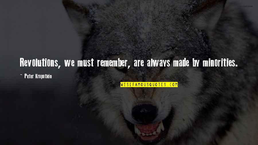 We Remember Quotes By Peter Kropotkin: Revolutions, we must remember, are always made by We Remember Quotes By Peter Kropotkin: Revolutions, we must remember, are always made by